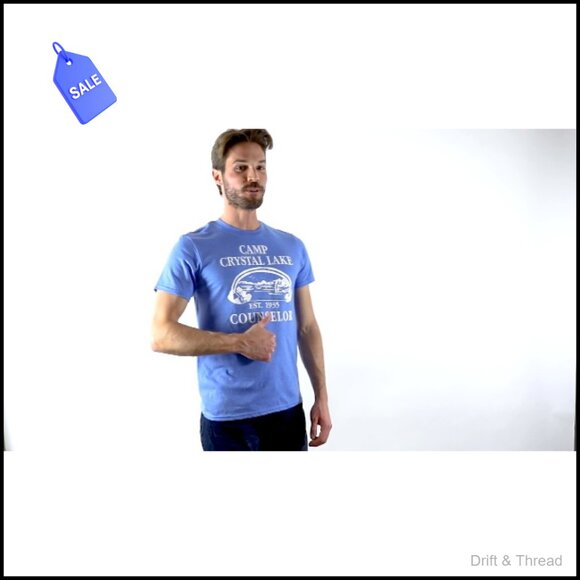 Men's Vintage Camp Crystal Lake Horror Movie T-Shirt, Halloween Attire - Picture 7 of 7